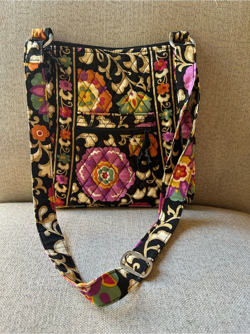 Vera Bradley Hipster Crossbody Ziptop Bag in Suzani Print